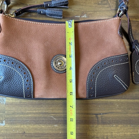 Vintage Dooney & Bourke Brown Suede Leather Shoulder Bag Satchel - Picture 4 of 14